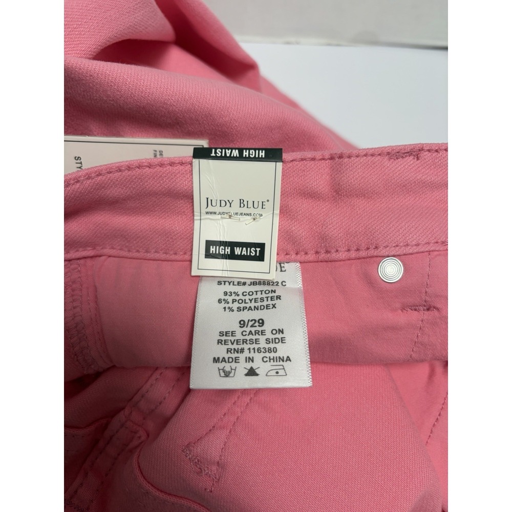 Judy Blue NWT Hi-Rise Control Top Pink Wide Leg Crop Jean Size 9/29 Style #88822 - Picture 4 of 7